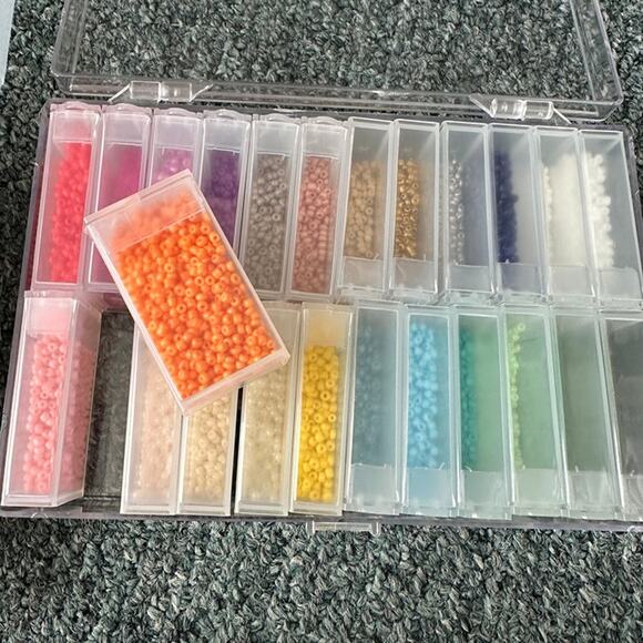 HUGE LOT - Seed Beads, Opaque, Lined, Some Bugle Beads, Containers INCLUDED! - Picture 3 of 7